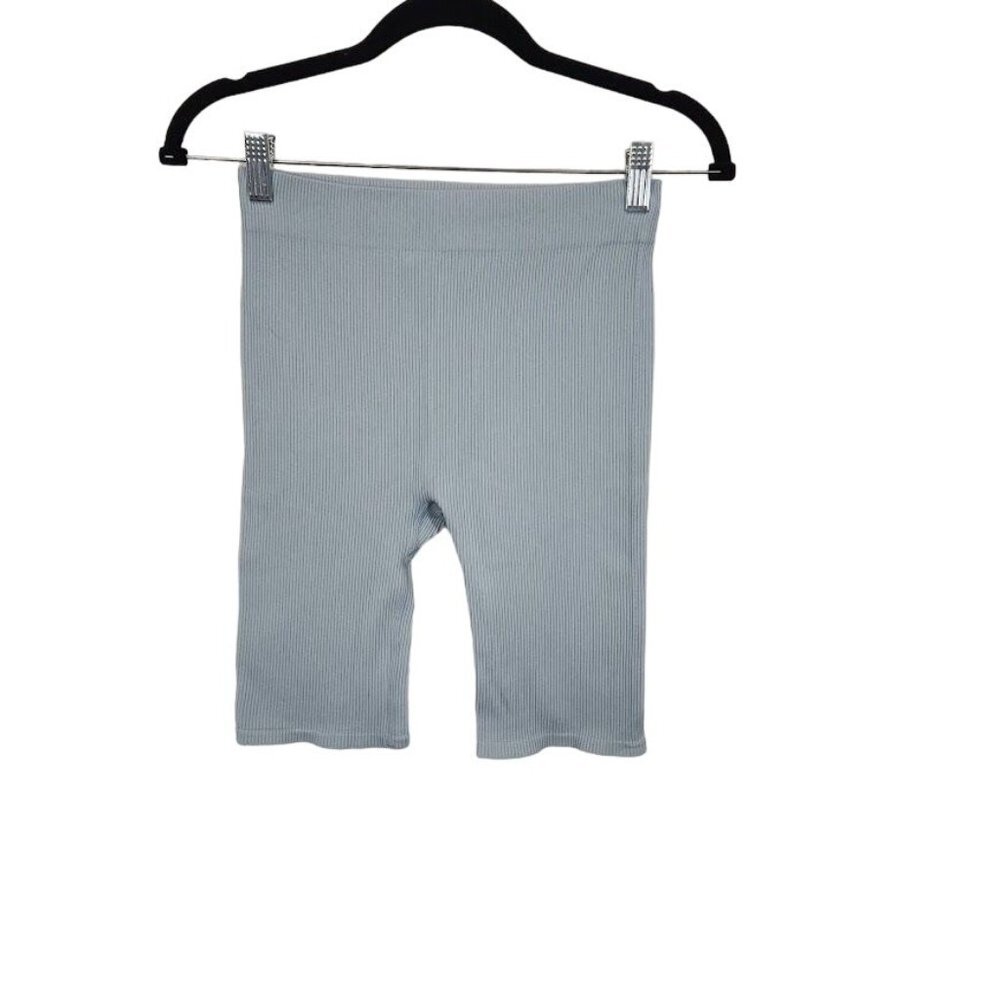 Love Tree Ribbed Biker Shorts‎ in Dusty Blue - Size large
